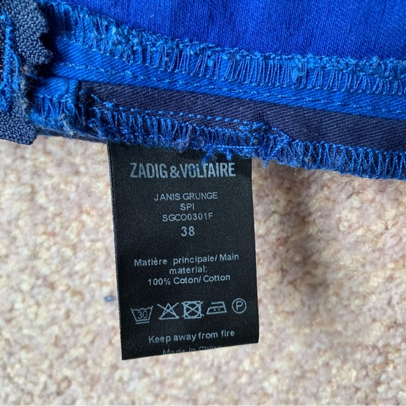 Zadig & Voltaire Janis Grunge Cotton Patchwork Mini Skirt - Medium Size 38 - Picture 15 of 16